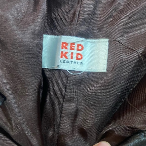 Red Kid Vintage Chocolate Brown Leather Pants Sz M - Picture 4 of 7